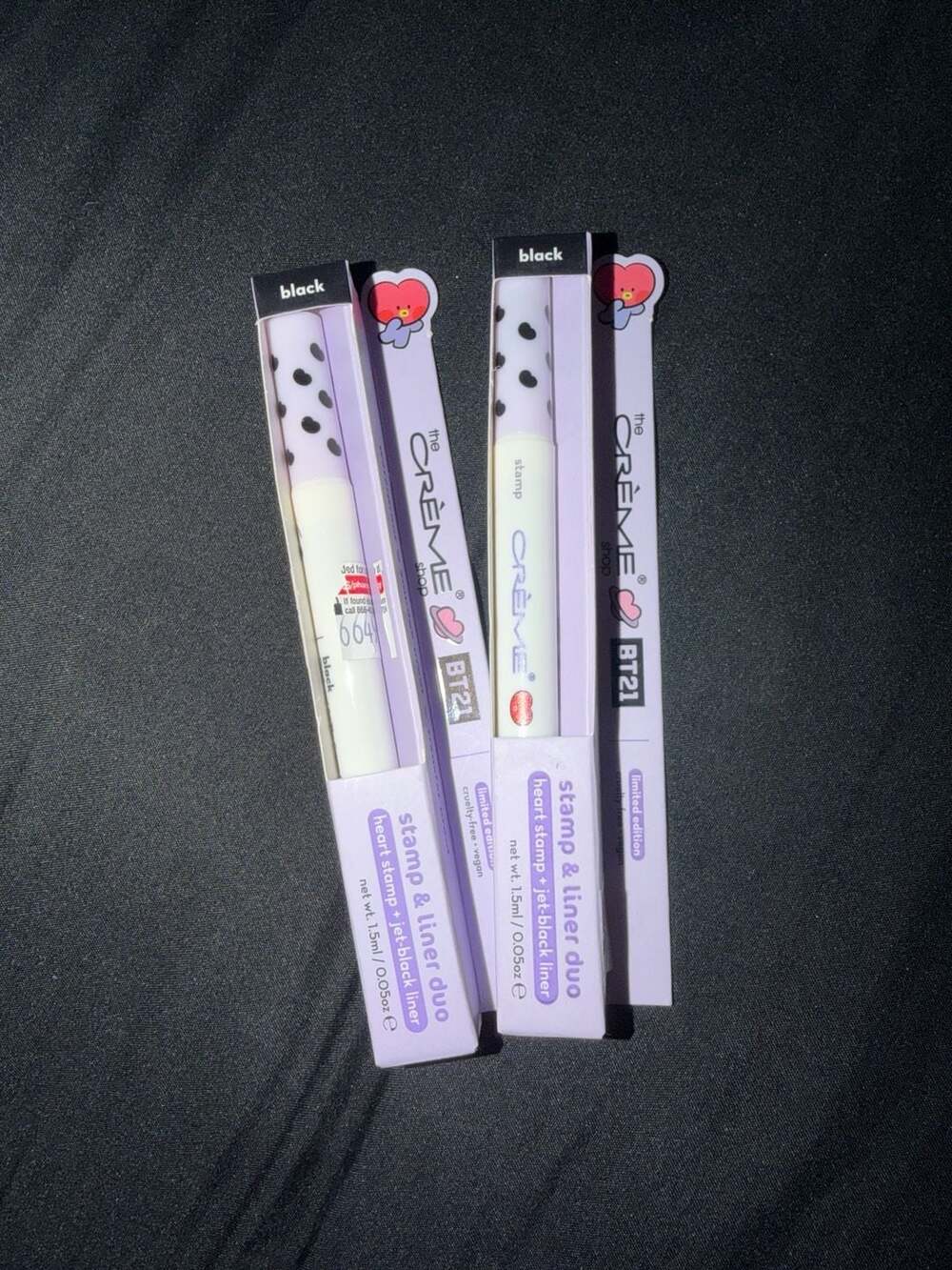The Crème Shop BT21 Heart Stamp & Jet-Black Liner Duo